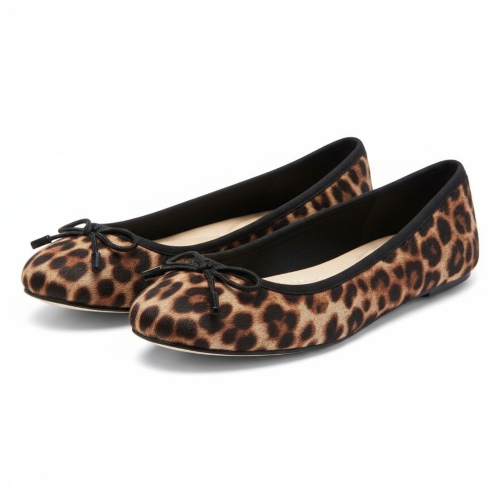 Alfani Ballet Flats Leopard Print Brown and Black Women's Size 5 NEW NWT NIB